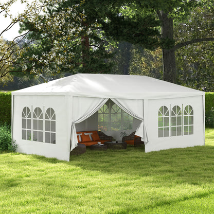 Carpa De Jardín Outsunny Metal, Pe Blanco 583x293x250 Cm_1