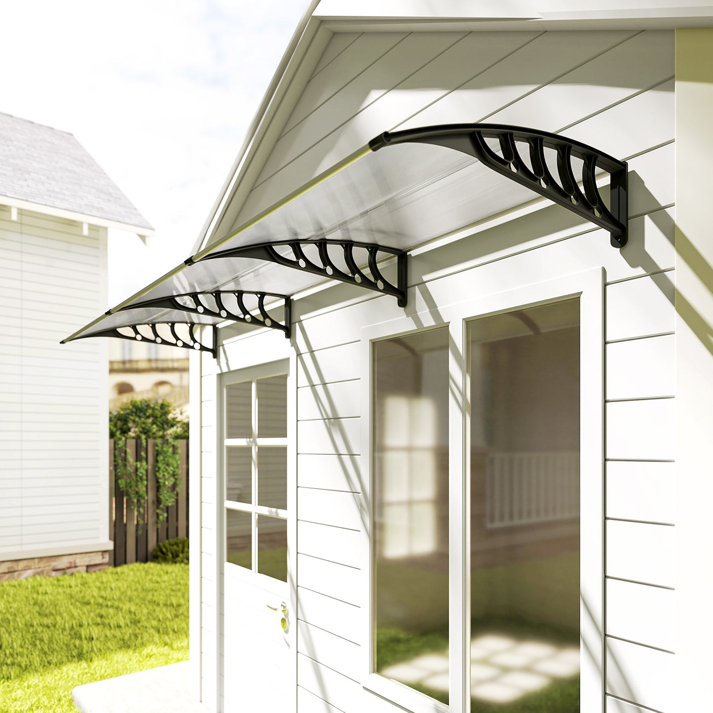 Outsunny Tejadillo De Protección 303x96 Cm Marquesina Exterior Para Puertas_4