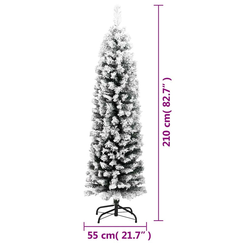 Vidaxl Árbol De Navidad Artificial Verde Con Nieve Pvc 210 Cm_5