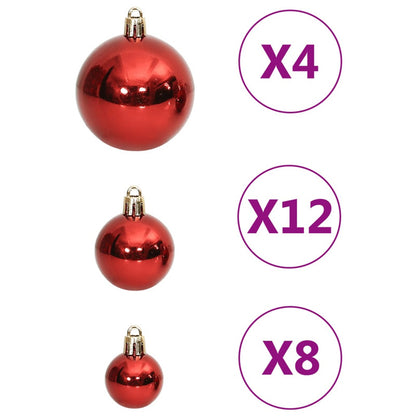 Vidaxl Juego De Bolas De Navidad 111 Pzas Poliestireno Rojo_5