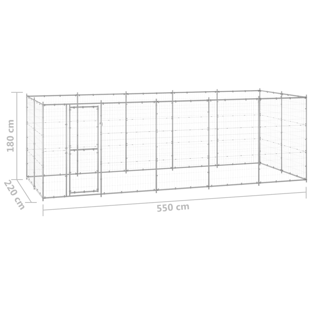 Perrera De Exterior De Acero Galvanizado 12,1 M²_5