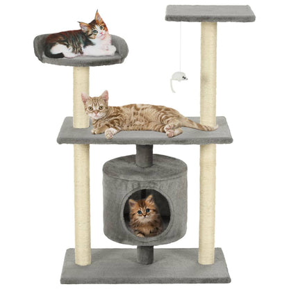 Vidaxl Rascador Para Gatos Con Postes Rascadores De Sisal 95 Cm Gris_1