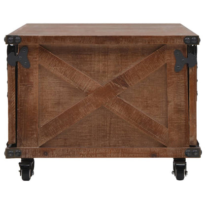 Mesa De Centro De Madera Maciza De Abeto Marrón 91x51x38 Cm_1