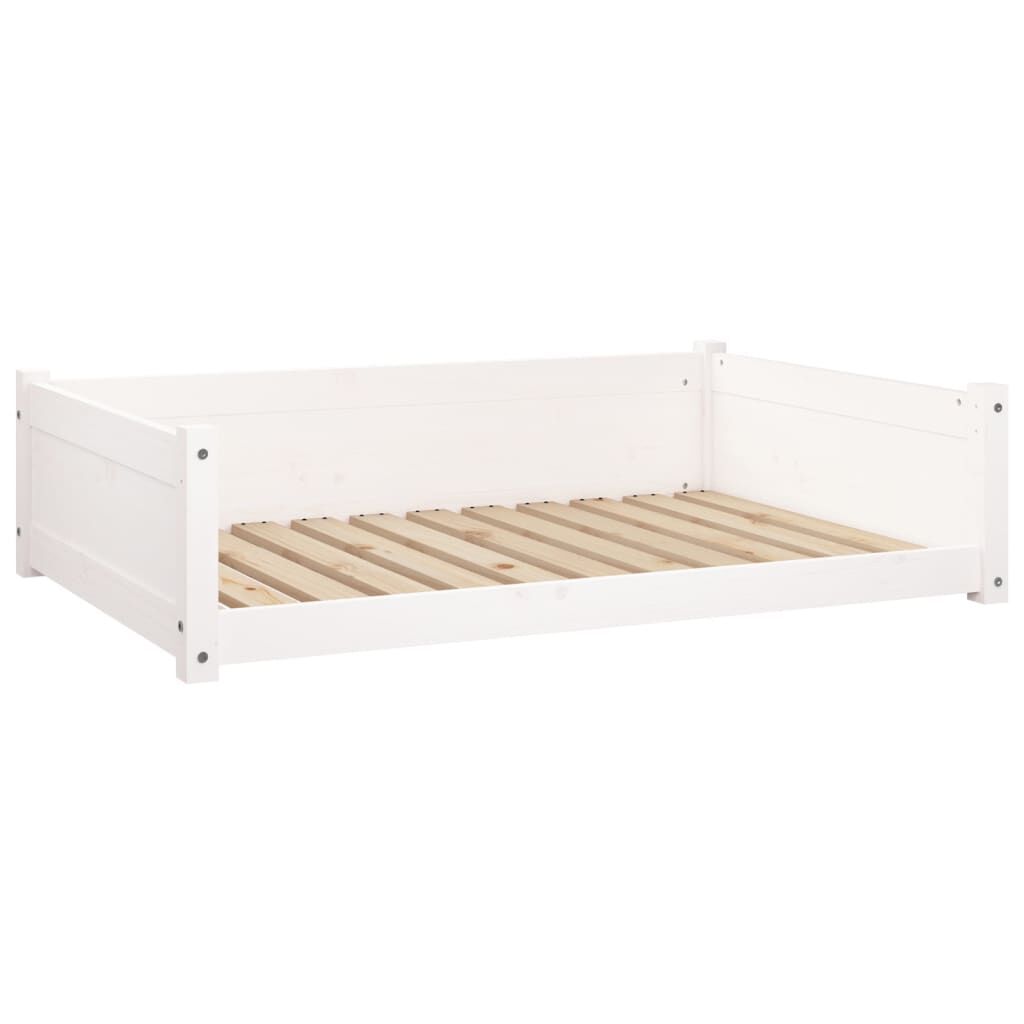 Vidaxl Cama Para Perros Madera Maciza De Pino Blanco 105,5x75,5x28 Cm_0