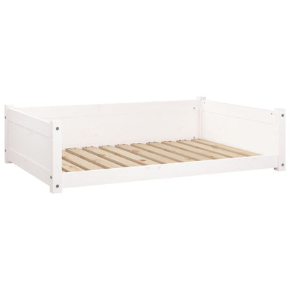 Vidaxl Cama Para Perros Madera Maciza De Pino Blanco 105,5x75,5x28 Cm_0