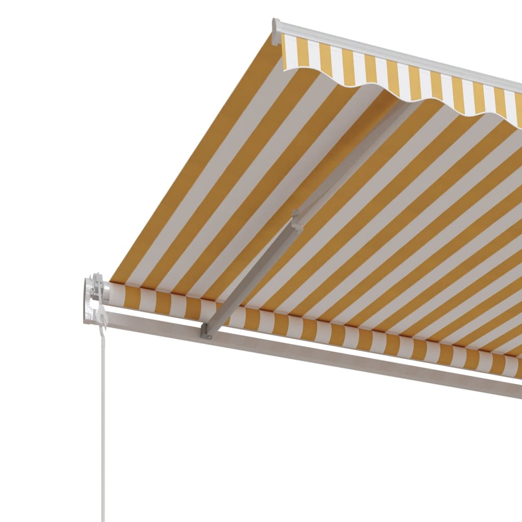 Toldo Retráctil Automático Amarillo Y Blanco 500x350 Cm_4