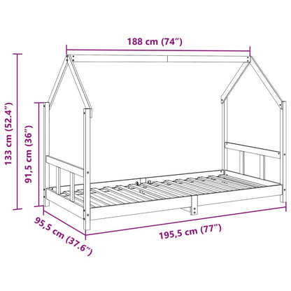 Vidaxl Estructura De Cama Infantil Madera De Pino Marrón Cera 90x190cm_2