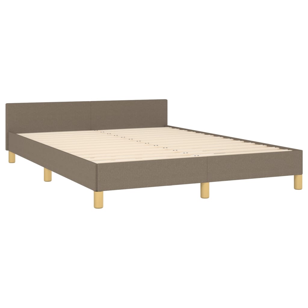 Estructura De Cama Con Cabecero De Tela Gris Taupe 140x200 Cm / Vetonek_4