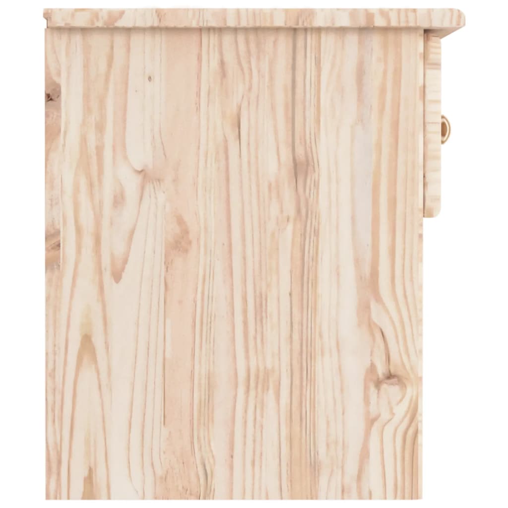 Mesita De Noche Alta Madera Maciza De Pino 41x35x41 Cm_3