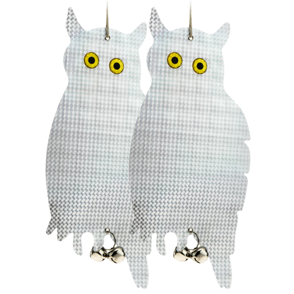 Ahuyentador De Aves Repelente De Pájaros Espantapájaros Tipo Búho Reflectante Y Cascabeles 2-pack_0