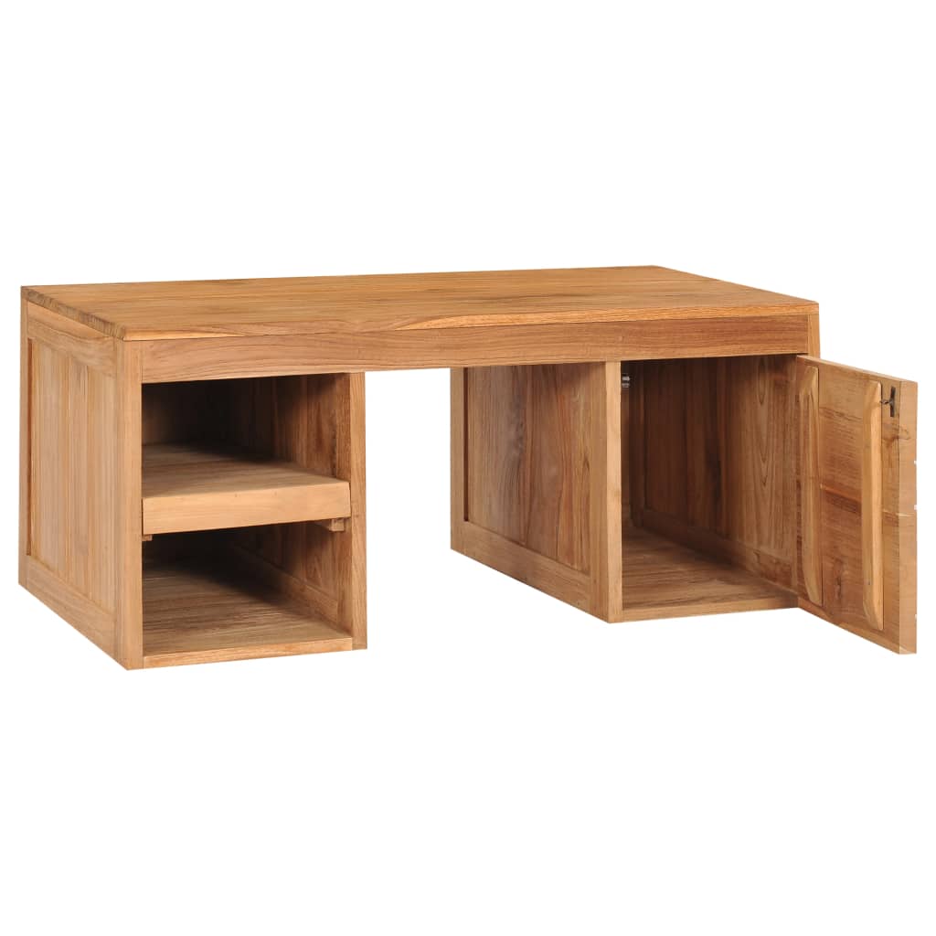 Mesa De Centro De Madera Maciza De Teca 90x50x40 Cm_1