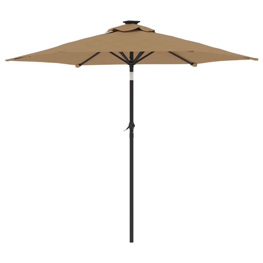 Vidaxl Sombrilla De Jardín Con Poste De Acero Taupe 225x225x212 Cm_4