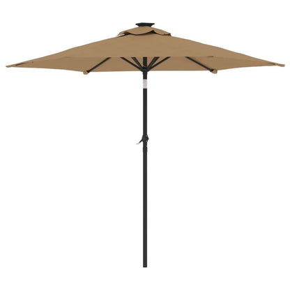 Vidaxl Sombrilla De Jardín Con Poste De Acero Taupe 225x225x212 Cm_4