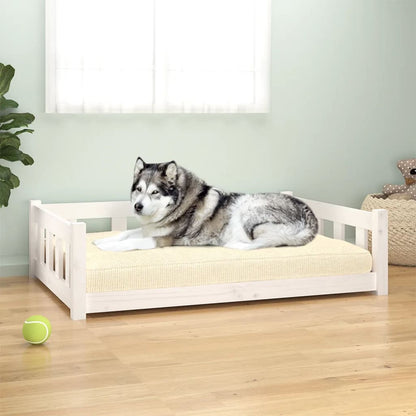 Vidaxl Cama Para Perros Madera Maciza De Pino Blanco 105,5x75,5x28 Cm_1