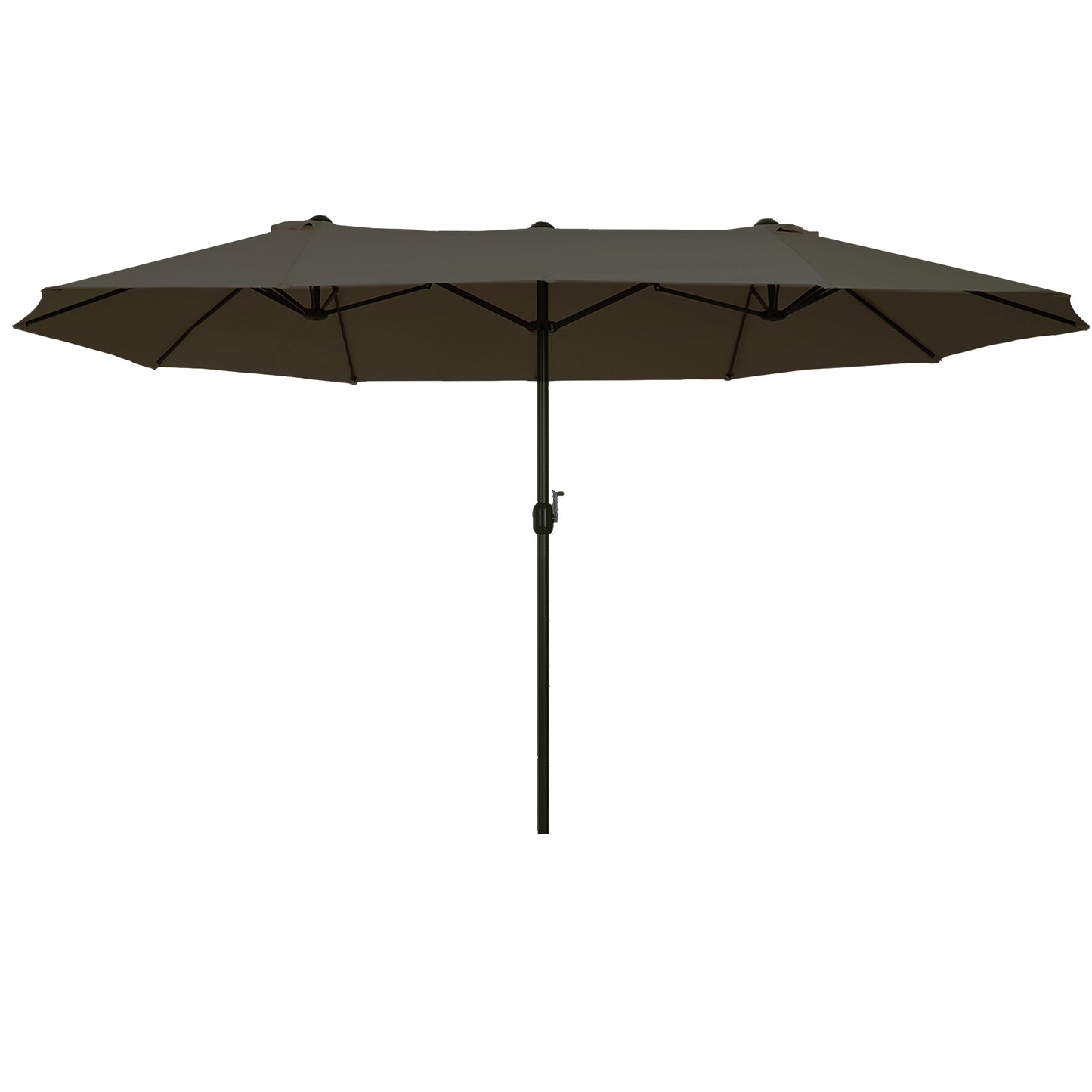 Sombrilla Doble Parasol Grande 4,55x2,65x2,38 M Con Manivela Manual Color Gris_0