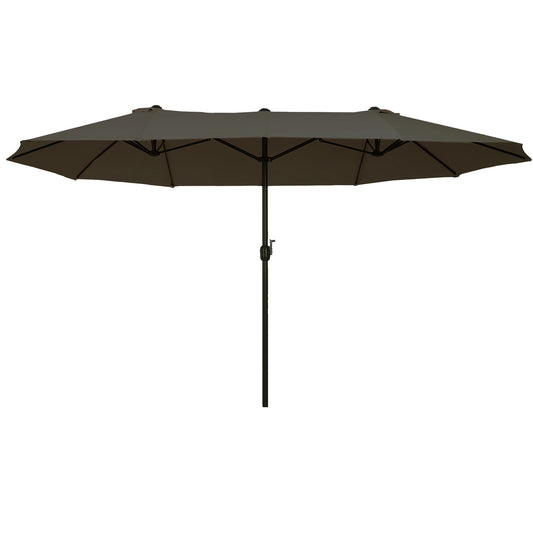Sombrilla Doble Parasol Grande 4,55x2,65x2,38 M Con Manivela Manual Color Gris_0