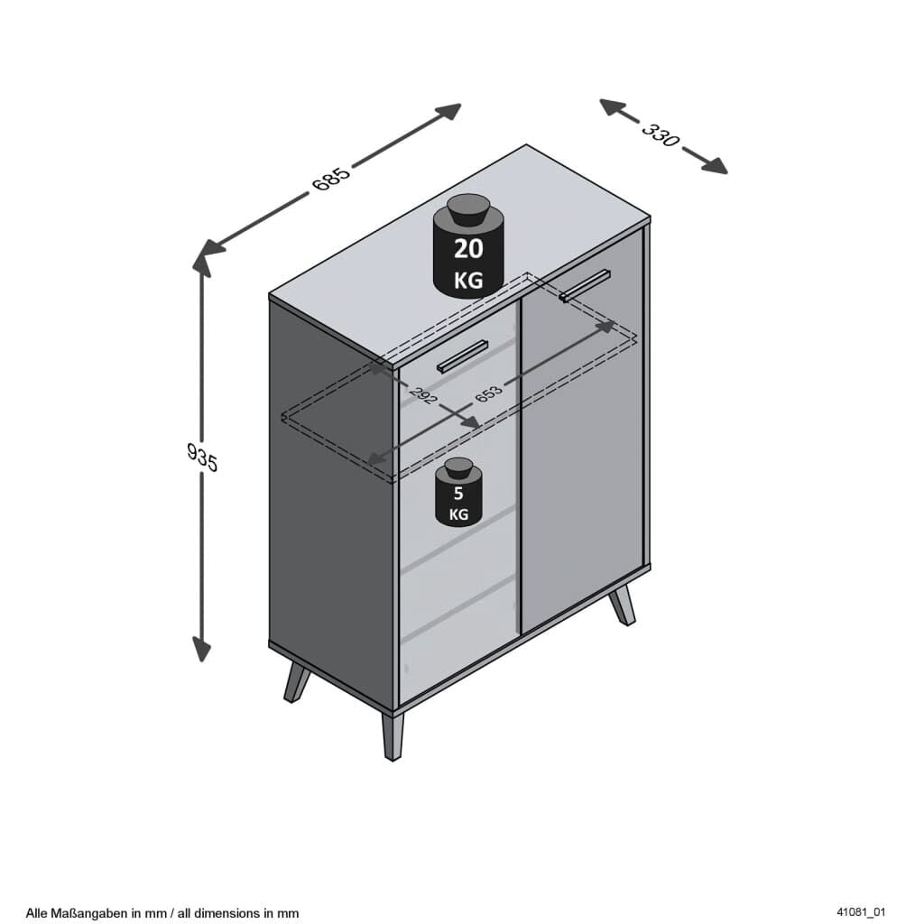 Fmd Mueble Zapatero 5 Compartimentos Roble Artesanal 68,5x33x93,5 Cm_3