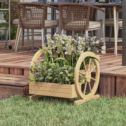 Outsunny Jardinera De Madera Macetero Exterior De 3 Niveles 61x62x57 Cm Natural_1