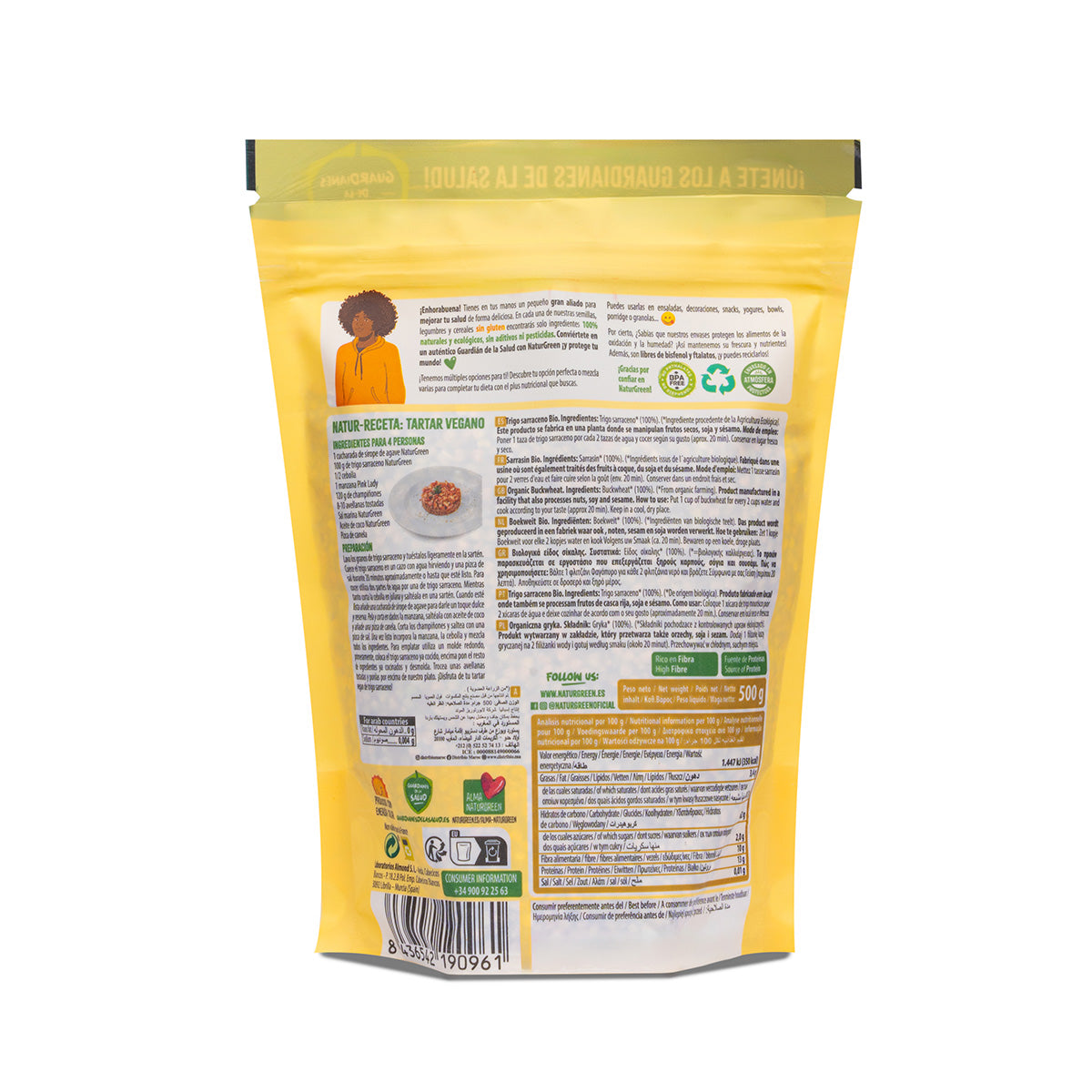 Trigo Sarraceno bio sin gluten, Naturgreen, 500 g