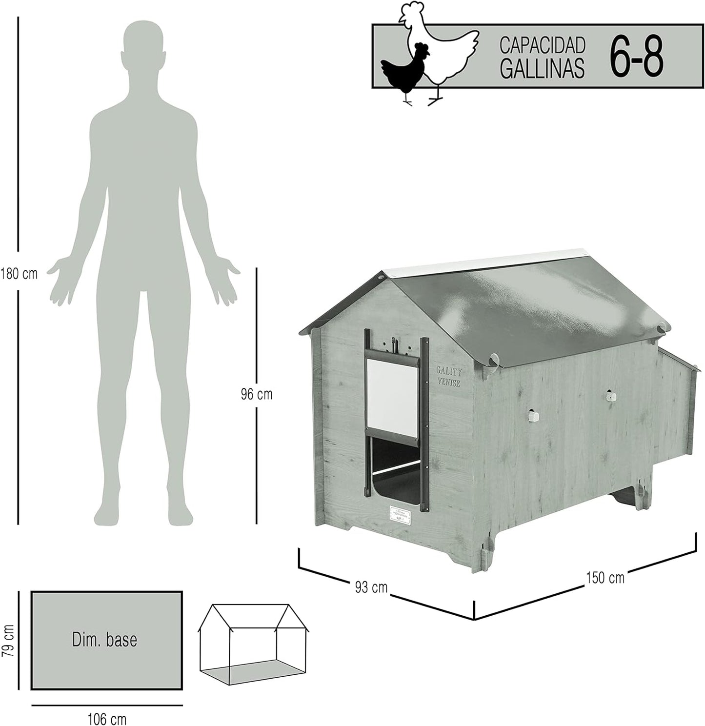 Gallinero Venise Para 6-8 Gallinas - Gallinero Fabricado En Láminas De Hpl_1