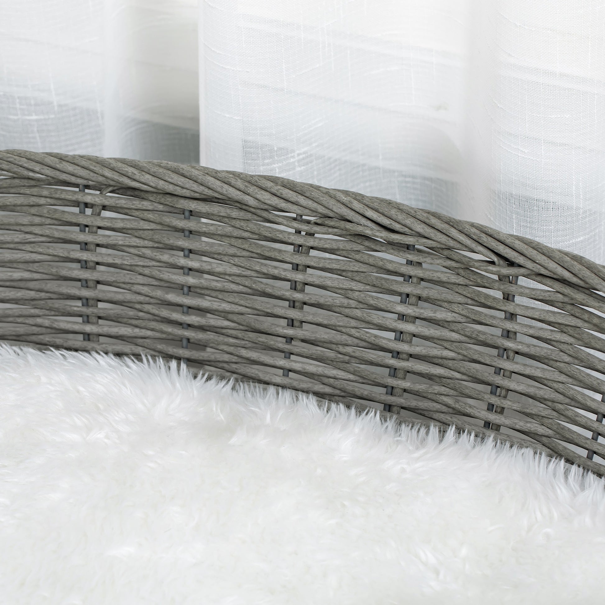 Pawhut Cama Para Perros Gatos De Mimbre Con Cojín Lavable 76x59x32cm Gris Blanco_3