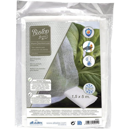 Tela protección de cultivos antiheladas Biotop 1.5 x 5 m 17 gr/m²