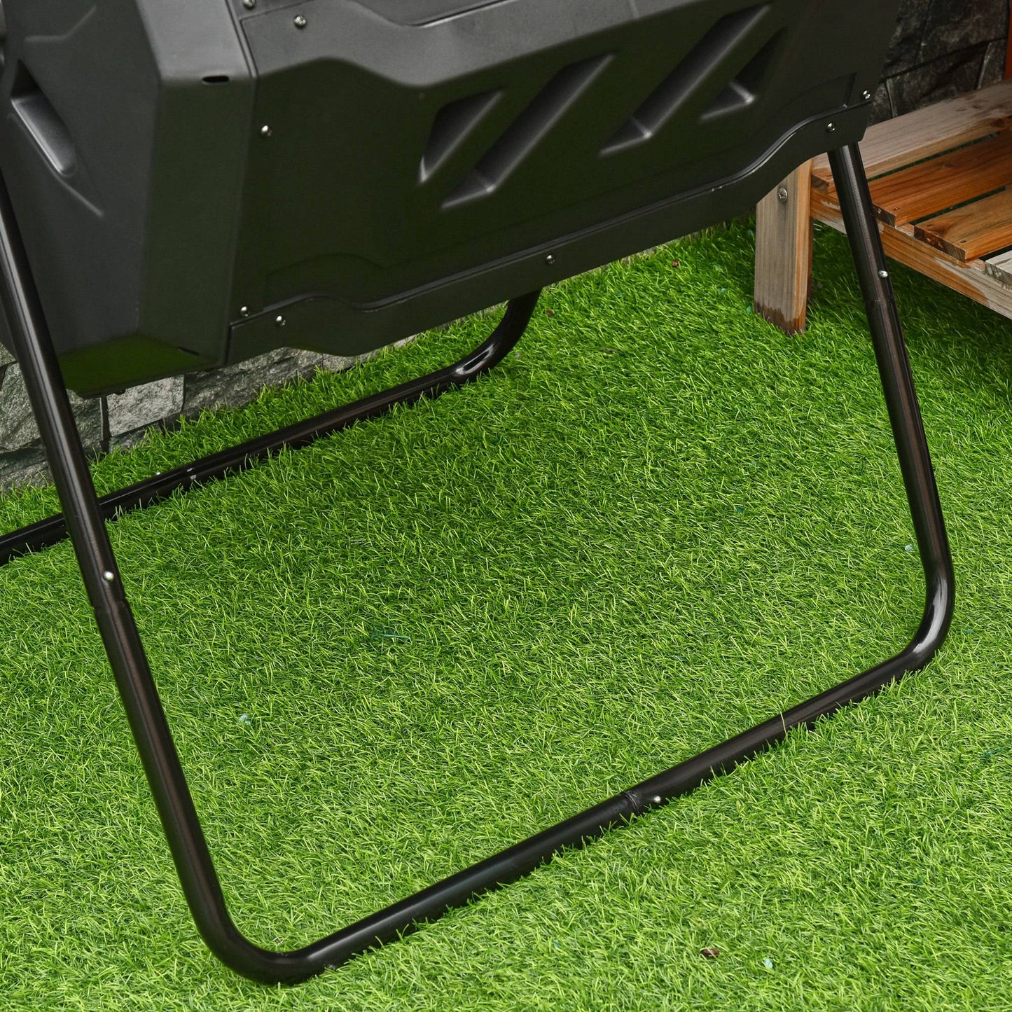 Outsunny Compostador De Tambor Giratorio 160l De Doble Cámara Marco De Acero_4
