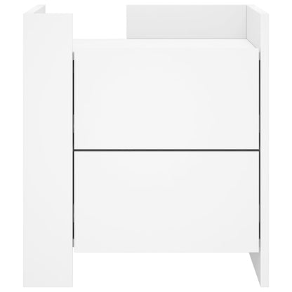 Mesita De Noche Madera De Ingeniería Blanco 45x50x50 Cm_2