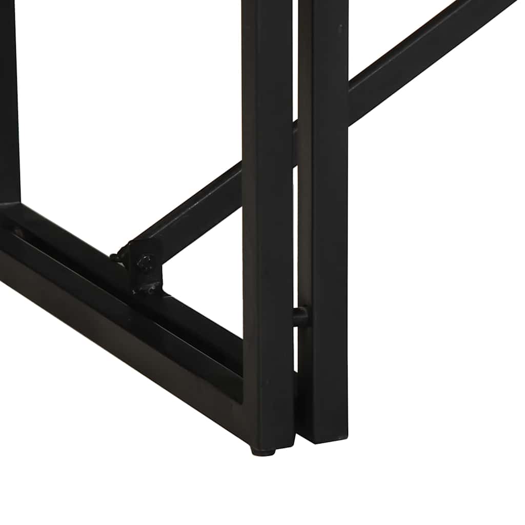 Mesa De Centro De Madera Maciza De Mango Rugosa 100x50x35 Cm_4