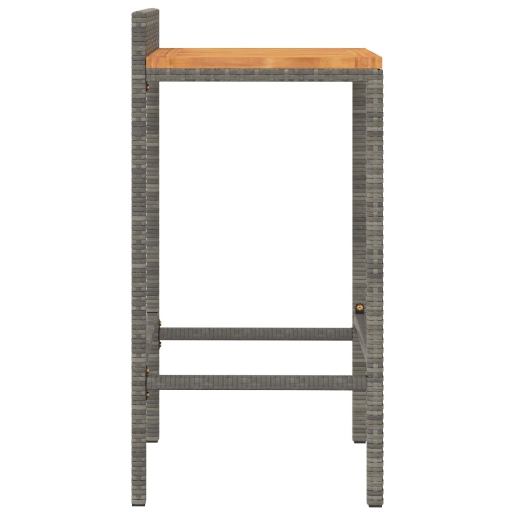 Taburetes Altos 4 Uds Madera De Acacia Y Ratán Sintético Gris_3