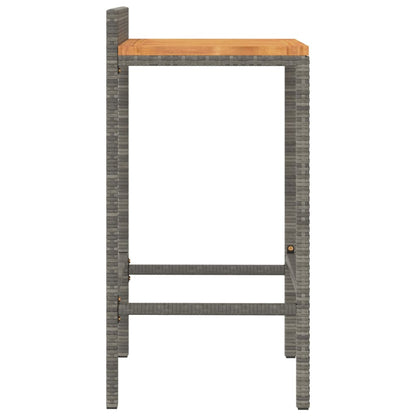 Taburetes Altos 4 Uds Madera De Acacia Y Ratán Sintético Gris_3