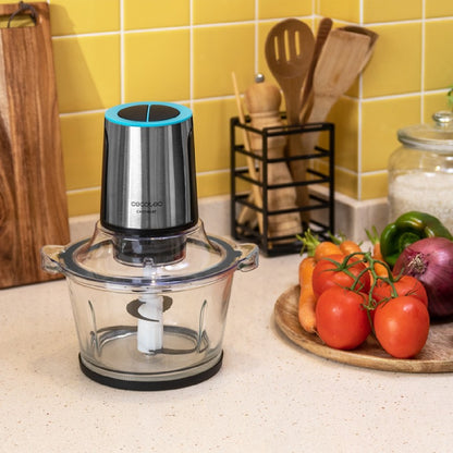 Cecotec Picadora De Carne Y Verduras Eléctrica Chopbeat 1500 Titanblack Glass. 600 W 4 Cuchillas De Titanio Negro Bol De_2
