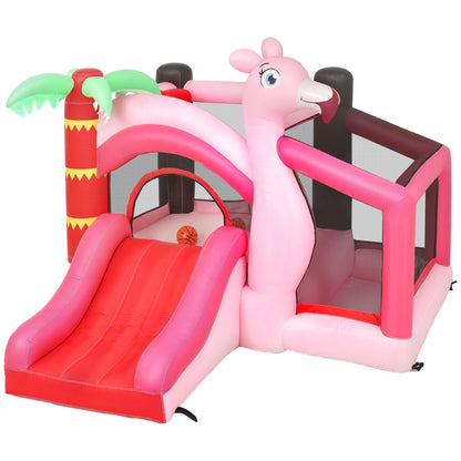 Aiyaplay Castillo Hinchable Para Niños Con Soplador Canasta De Baloncesto Rosa_0