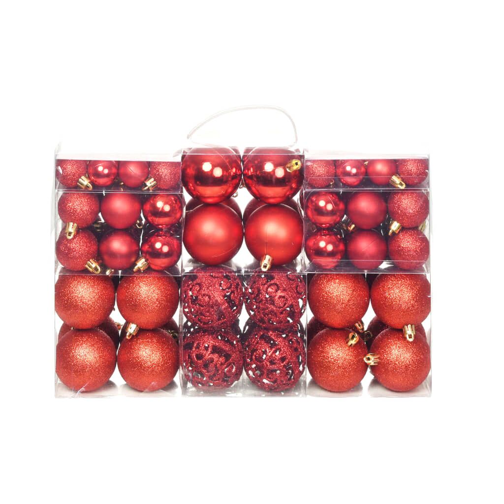 Vidaxl Lote De Bolas De Navidad 100 Unidades Rojas 3/4/6 Cm_0