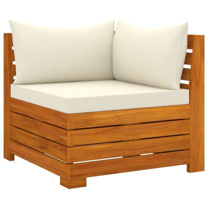 Muebles De Jardín 3 Piezas Con Cojines Madera Maciza De Acacia / Vetonek_4