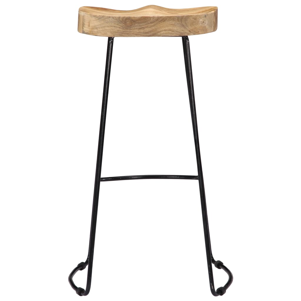 Taburetes De Cocina Gavin 2 Unidades Madera Maciza De Mango_2