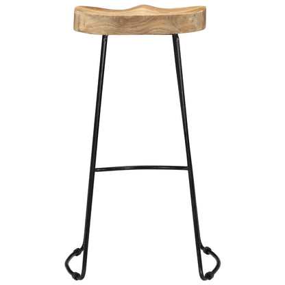 Taburetes De Cocina Gavin 2 Unidades Madera Maciza De Mango_2