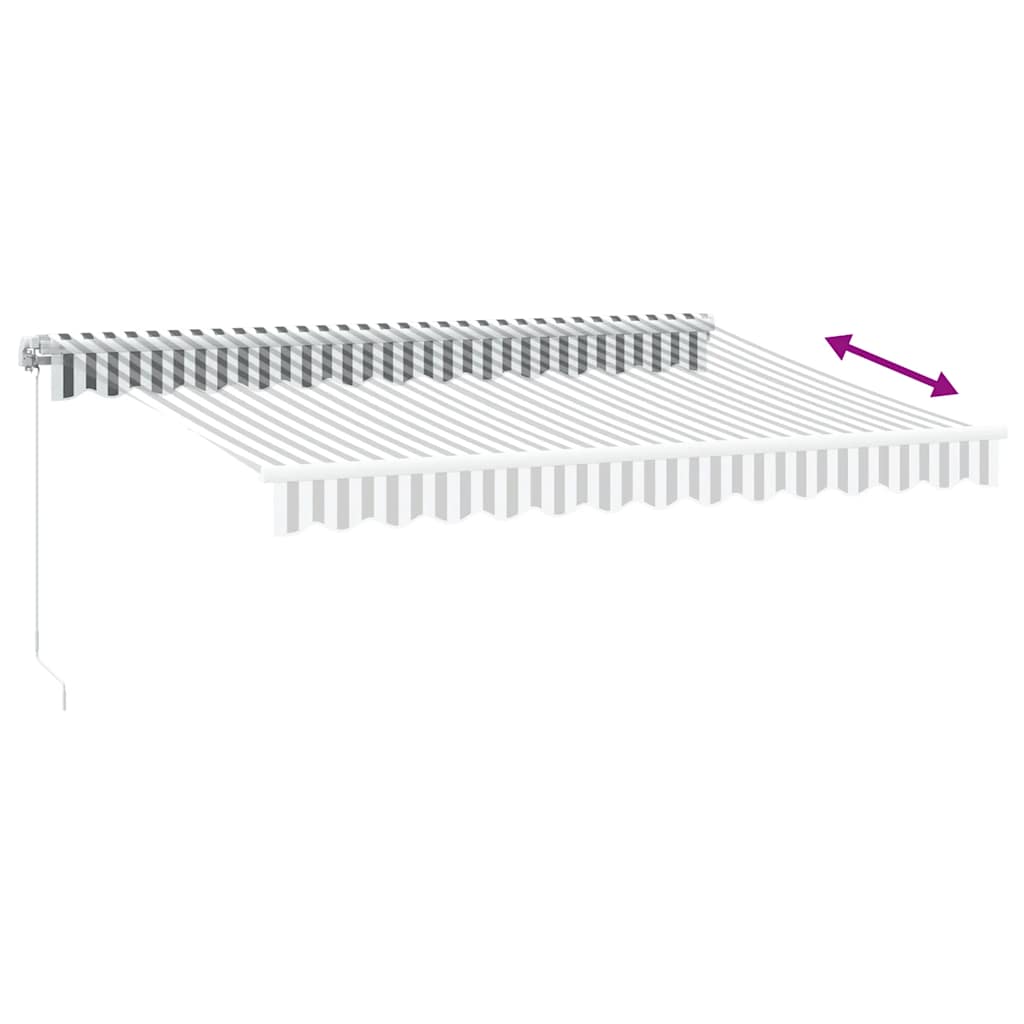 Toldo Retráctil Manual Gris Antracita Y Blanco 350x250 Cm_4