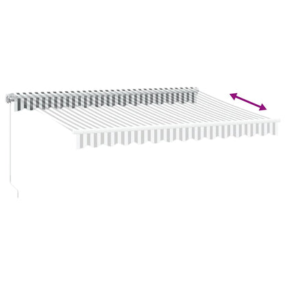 Toldo Retráctil Manual Gris Antracita Y Blanco 350x250 Cm_4