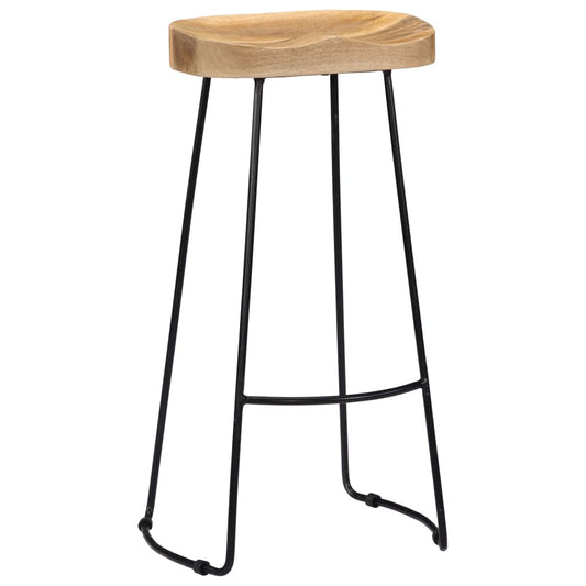 Taburetes De Cocina Gavin 2 Unidades Madera Maciza De Mango_0