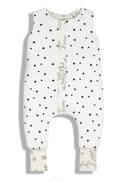 Saco De Dormir Con Pies Reversible T-xs Jersey Algodón Dots-bloom
