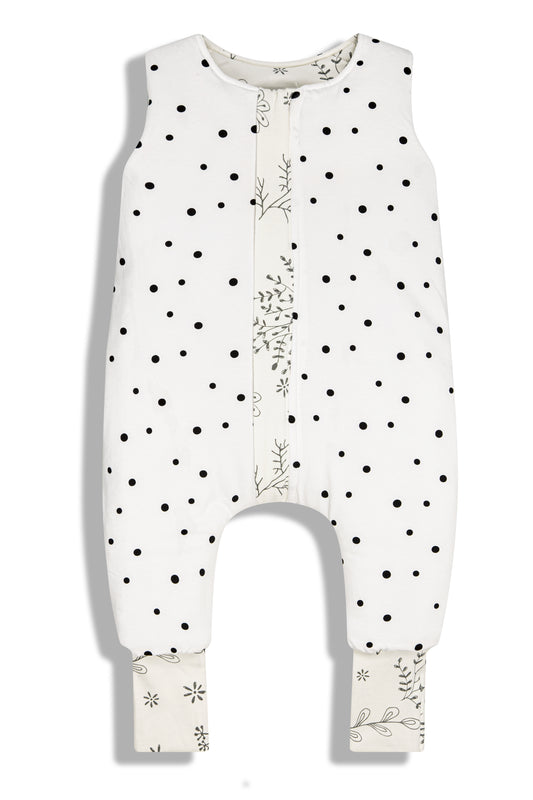 Saco De Dormir Con Pies Reversible T-xs Jersey Algodón Dots-bloom