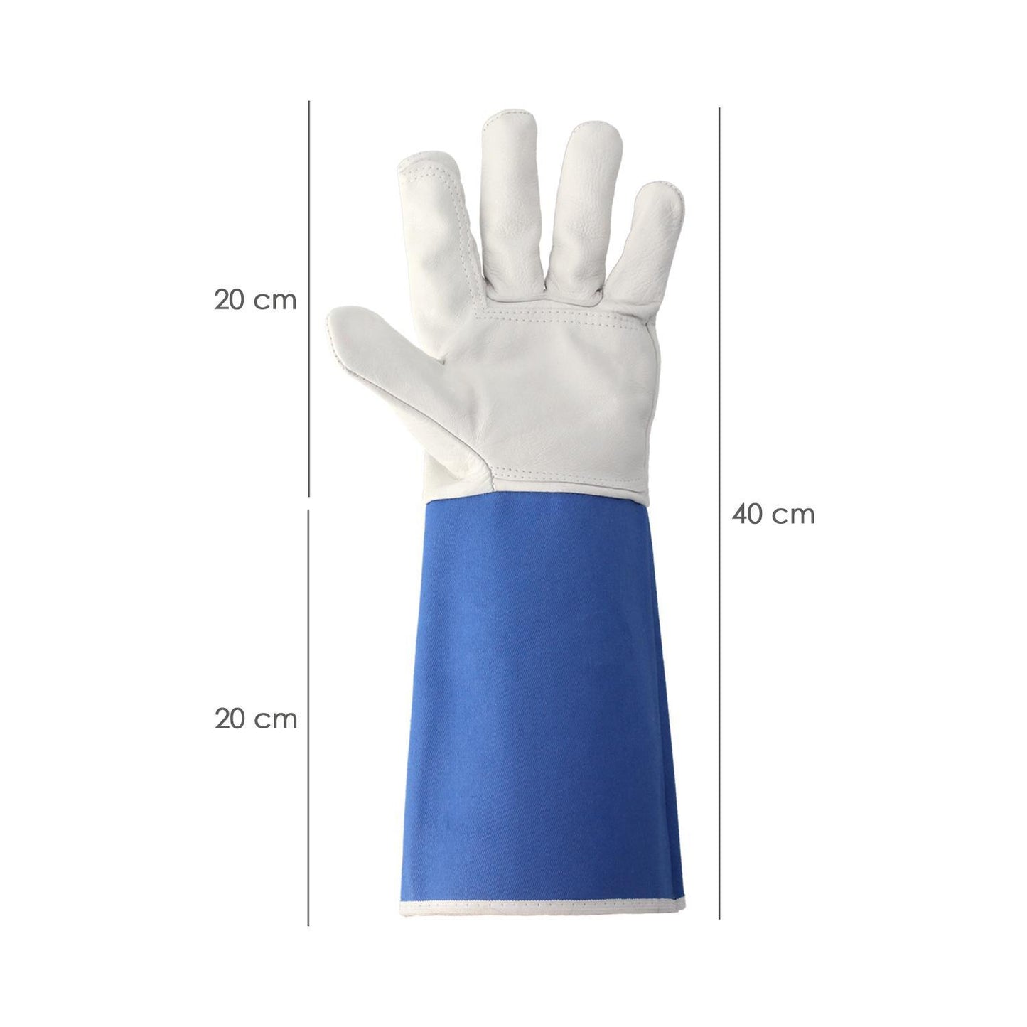 Guantes Piel Serraje Largos 40 Cm. Guante Resistente, Guante Comodo, Guantes De Trabajo, (par)