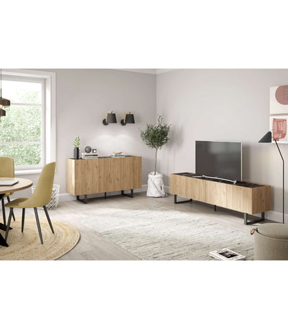 Mueble Para Televisión Modelo Brenes 4 Puertas Acabado Sept/cerámica, 180cm(ancho) 52.5c_4