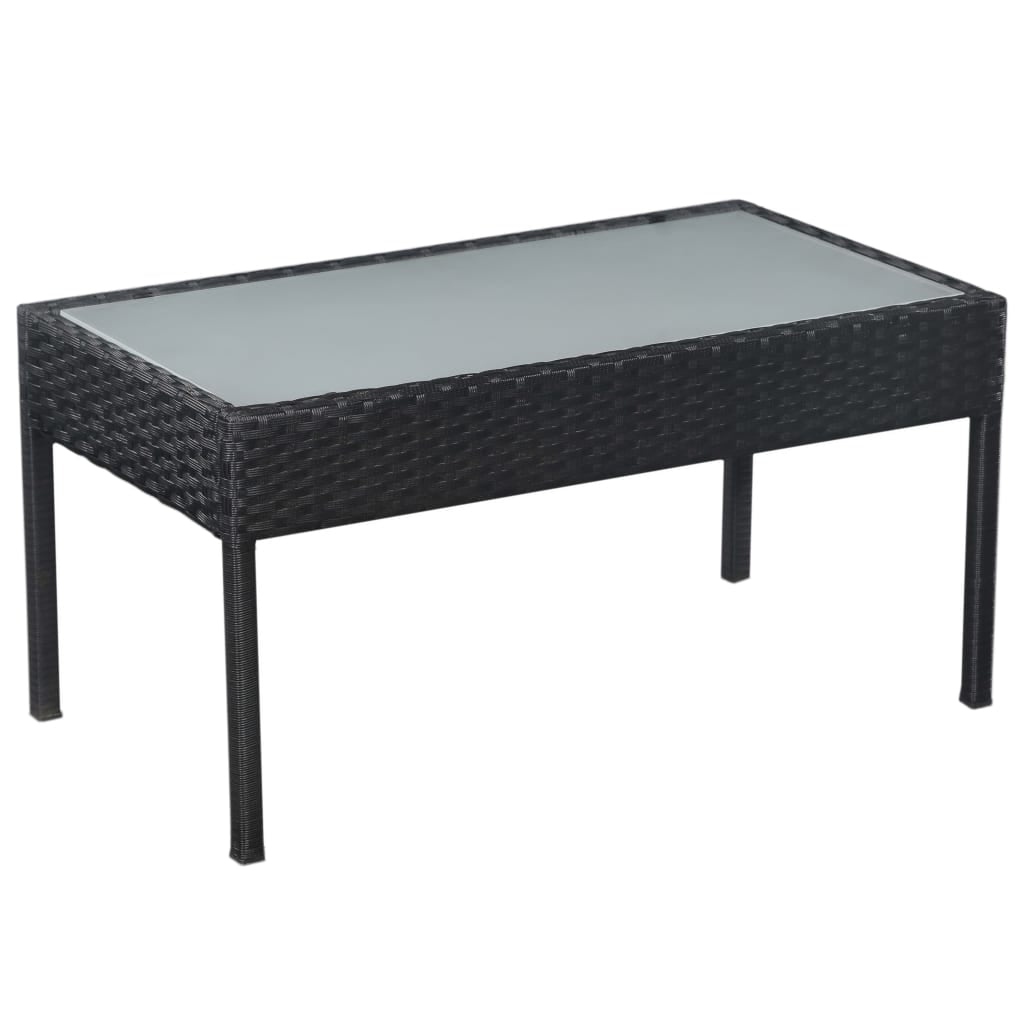 Vidaxl Set Muebles De Jardín 5 Piezas Y Cojines Ratán Sintético Negro_4