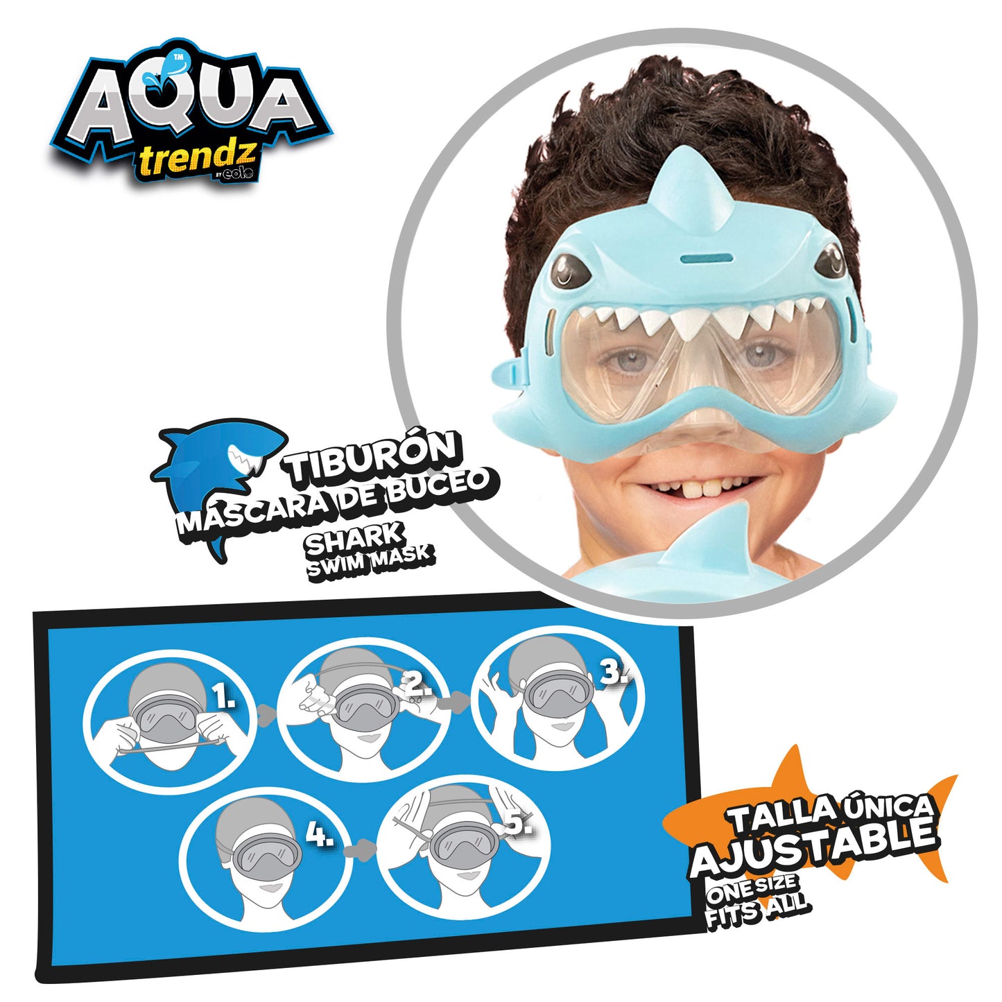 Máscara De Buceo Y Lanzador De Agua Tiburón Aqua Trenz_3
