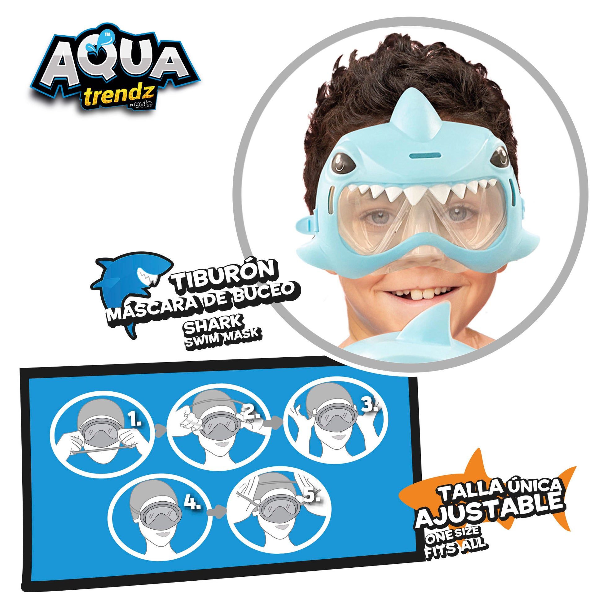 Máscara De Buceo Y Lanzador De Agua Tiburón Aqua Trenz_3