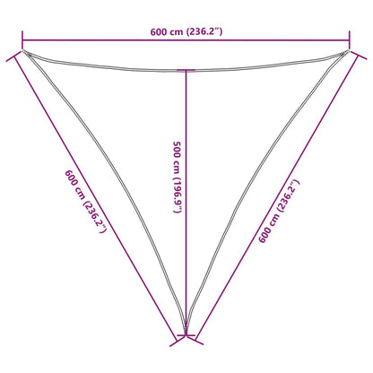 Vidaxl Toldo De Vela Triangular Tela Oxford Blanco 6x6x6 M_2