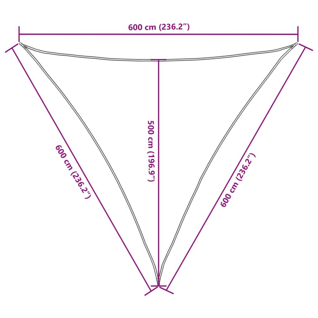 Vidaxl Toldo De Vela Triangular Tela Oxford Color Crema 6x6x6 M_2