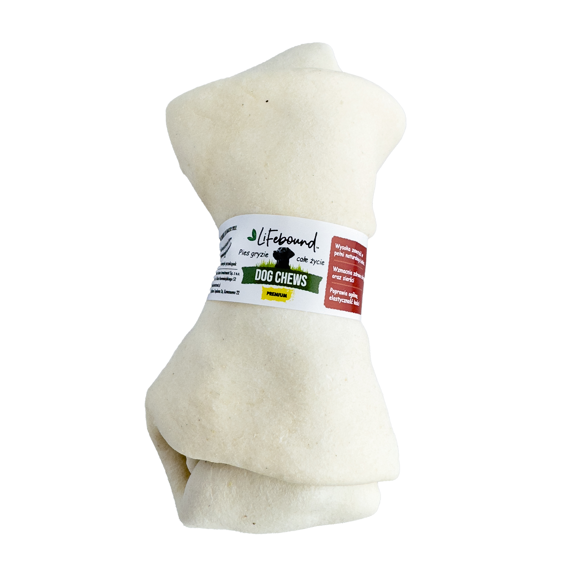 Lifebound - Hueso Masticable Natural De Piel De Ternera Para Perros, Forma Hueso, Sabor Natural - 10 Piezas L